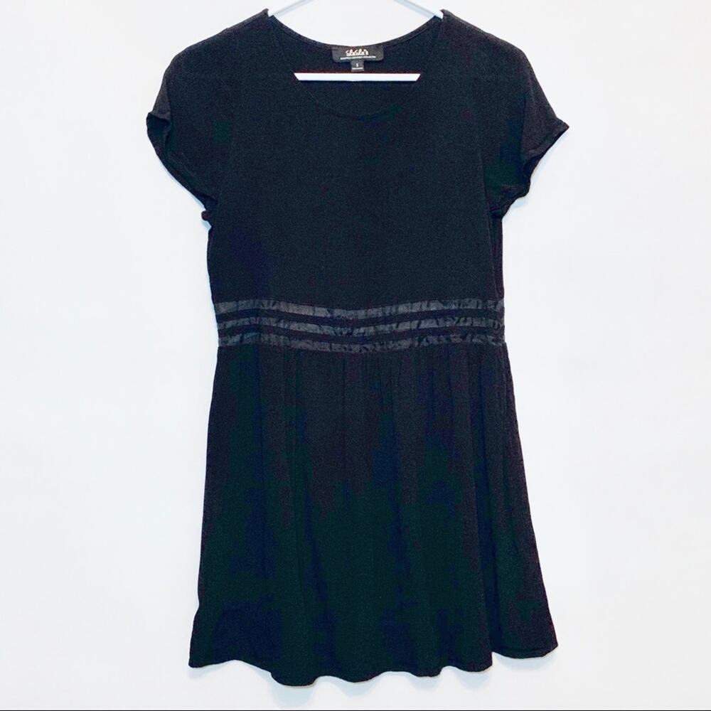Lulus black mini dress sheer‎ mesh waist panels size Small